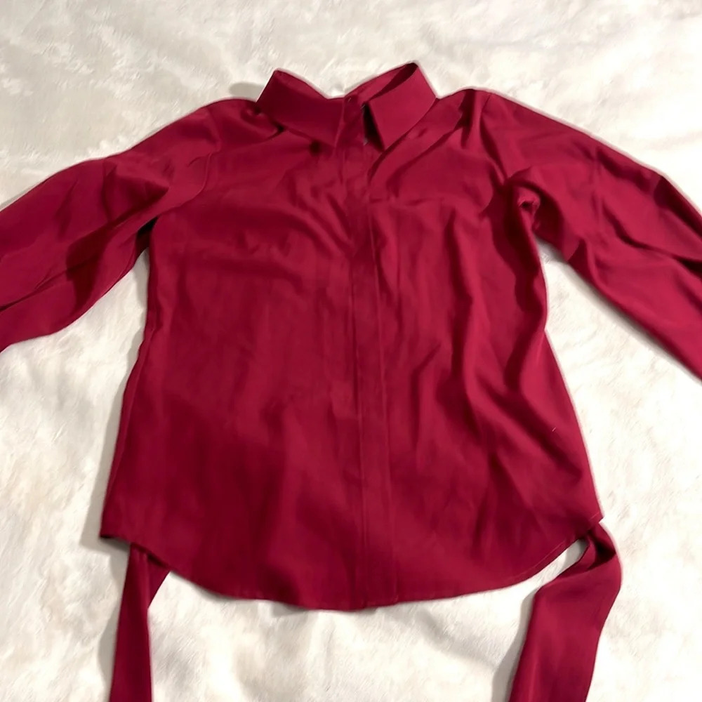 RILEY & RAE Camille Tie-neck Blouse, Created For Macy's In Heritage Red XS - Picture 3 of 12